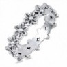 Plumeria Flower Eternity Promise Ring .925 Sterling Silver Daisy Band Sizes 4-10 - CI12NSTDA2L