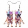 Bonsny Acrylic Drop Dangle French Bulldog Earrings Funny Design Lovely Gift For Girl Women Jewelry - Multicolor - CS12KXL0IGN
