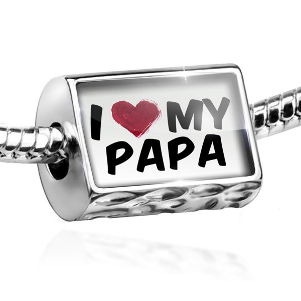 Bead I heart love my Papa Charm Fits All European Bracelets - CF12M9B7GD3