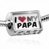 Bead I heart love my Papa Charm Fits All European Bracelets - CF12M9B7GD3