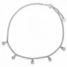 Bling Jewelry Bezel Setting CZ Dangle Charms Rolo Chain Anklet 925 Sterling Silver - C4119B12R5H