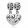 LovelyCharms Mother Son Daughter Heart Charm Set Dangle Bead Fits European Bracelets - CG18802AWDL