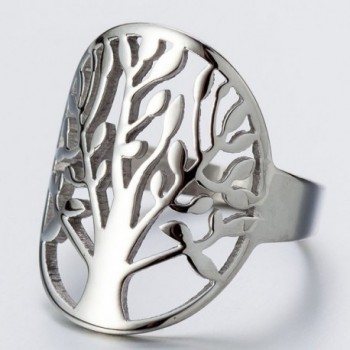 Stainless Steel Tree Life Ring in Women's Statement Rings