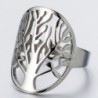 Stainless Steel Tree Life Ring in Women's Statement Rings