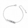 S925 Sterling Silver Engraved Faith Hope Love Cross Bar Bracelet for Women- 7"+2" Extender - C618692ZS4G