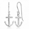 925 Sterling Silver Anchor Navy Sailor Ship Symbol Dangle Hook Earrings 1.1" - CO12I6MS9A7