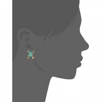 Betsey Johnson Teal Gold Earrings