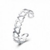 SUNGULF Sterling Silver Plated Open End Heart Cuff Bracelet Bangle for Women Teen Girls - CX12JMXEPS5