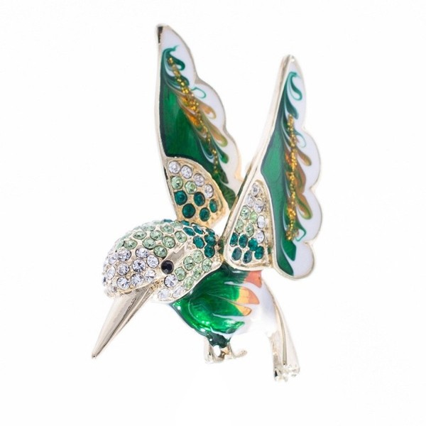 SEPBRIDALS HummingBird Bird Dress Brooch Pin Broach Rhinestone Crystal Jewelry (Green) - C517YUG989O