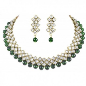 I Jewels Kundan and Beads Choker Necklace Set For Women (IJ316G) - CO187C45S2Y