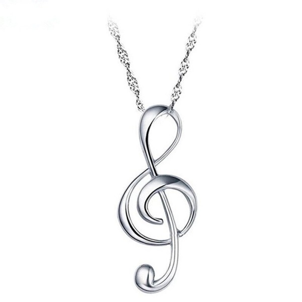 Mother's Day Gift 925 Sterling Silver Musical Symbols Note Pendant Necklace Fine Jewelry for Women LSN26 - CZ12O9Q9R0R