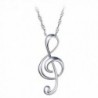 Mother's Day Gift 925 Sterling Silver Musical Symbols Note Pendant Necklace Fine Jewelry for Women LSN26 - CZ12O9Q9R0R