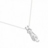 925 Sterling Silver Bright Climbing Cat Animal Pendant Necklace - CW12O45JEQK