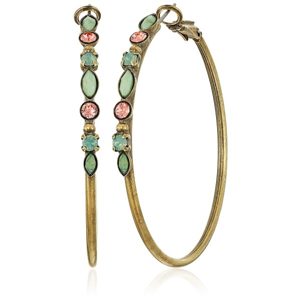 Sorrelli "Gem Pop" Crystal and Semi-Precious Encrusted Hoop Earrings - CX17XMOMYKZ