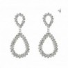 Jagged Teardrop Design Pave Drop Earrings in Silver-Tone - CE11VSVYOKJ