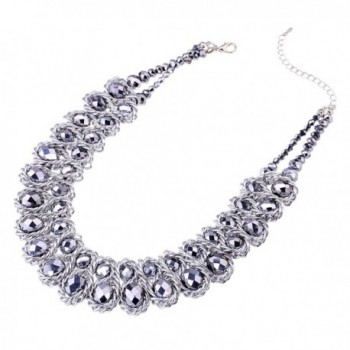 Jewelry Platinum Crystal Statement Necklaces in Women's Choker Necklaces