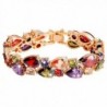 BAMOER Rose Gold Plated Multicolor Cubic Zirconia Bracelet for Women Girls Perfect Gift for Her - C011PVMVK85
