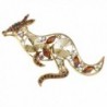 Alilang Golden Tone Topaz Colored Rhinestones Australian Kangaroo Cutout Brooch Pin - CO1163ZMQO1