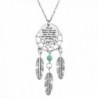MJARTORIA Women's Dangling Feather Charms Filigree Tribal Dreamcatcher Pendant Chain Necklace - Engraved - C512NZU58RJ