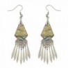 Lux Accessories Silvertone Abalone Shell Crystal Rhinestone Fringe Drop Earring - C817YH0N8S0