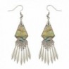 Lux Accessories Silvertone Abalone Shell Crystal Rhinestone Fringe Drop Earring - C817YH0N8S0