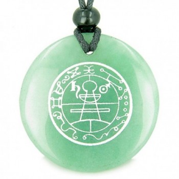 Secret Seal of Solomon Protection Powers Green Quartz Magic Pendant Necklace - CP118ORP35P