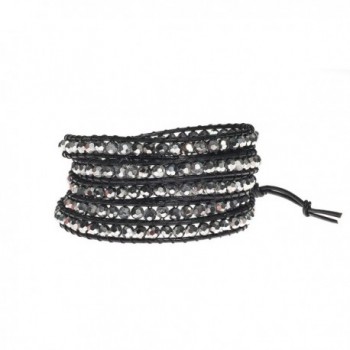 Mystique Fashion Crystal Leather Bracelet in Women's Wrap Bracelets