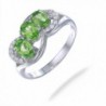 Sterling Silver Peridot 3 Stone Ring (1.15 CT) - CF11963841L