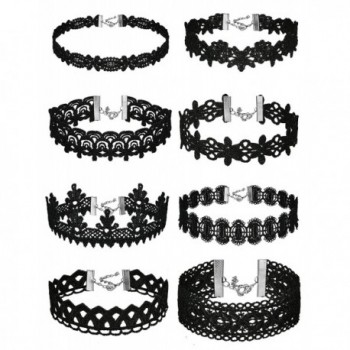FUNRUN JEWELRY Choker Necklaces for Women Girls Punk Black Velvet Tattoo Necklace Adjustable - C417YDXC3SI