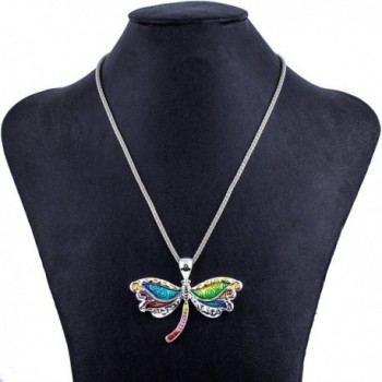 DianaL Boutique Colorful Enameled Dragonfly in Women's Pendants