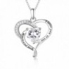 Sterling Silver "I Love You to the Moon and Back" Necklace Heart Love Pendant Necklace - CO186QW9XR5