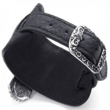KONOV Womens Crystal Leather Bracelet
