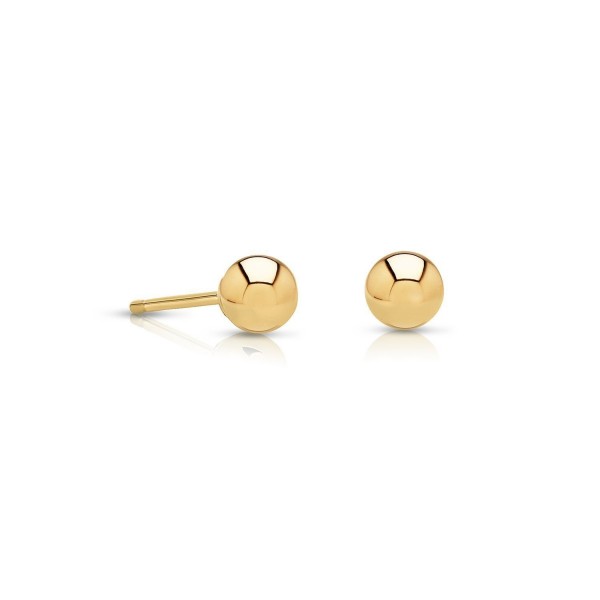 14k Gold Tiny Ball Stud Earrings Extra Small Size (2mm) - CM12D8W5RR9