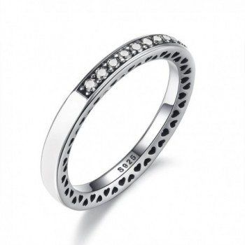 BAMOER 925 Sterling Silver Enamel Eternity Ring for Women Teen Girls Stack Ring - CV17XWIH3E8