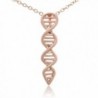 Silver DNA Double Helix Science Molecule Necklace - Rose Gold Plated - CJ12BJWRSIV