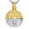 Aoiy Stainless Steel Zodiac Horoscope Sign Pendant Necklace- Unisex- 21" Chain - Gemini Gold-Silver-Color - CF12H34CV3V
