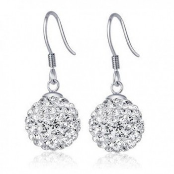 Chaomingzhen Sterling Silver Crystal Ball Dangle Earring for Women - CW11BCNOMP5