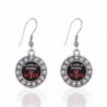 I'd Rather Be Drinking Wine Circle Charm Earrings French Hook Clear Crystal Rhinestones - CD124BUR0L3