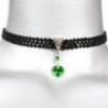 Twilight's Fancy Moss Green Swarovski Crystal Heart Pendant Choker Necklace - CZ11T4BKXRD