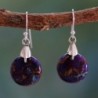 NOVICA Sterling Reconstituted Turquoise Earrings in Women's Drop & Dangle Earrings