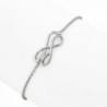 Rhodium-Plated 925 Sterling Silver Sideways Infinity Symbol Link Tennis Wrap Bracelet- 6.5 - 8.5" - CK11LDQRAAN