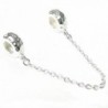 Sterling Silver Hammered Safety Chain Stopper with Rubber Bead for European Charm Bracelets - CZ116KIHQYB