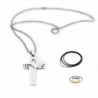 LUCBUY 14K Sterling Silver Tiny Diamond Cross Necklace for Men Women - C5187URLC60