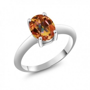 2.30 Ct Solitaire Ecstasy Mystic Topaz 925 Sterling Silver Engagement Ring (Available in size 5- 6- 7- 8- 9) - C811NCQY0J3