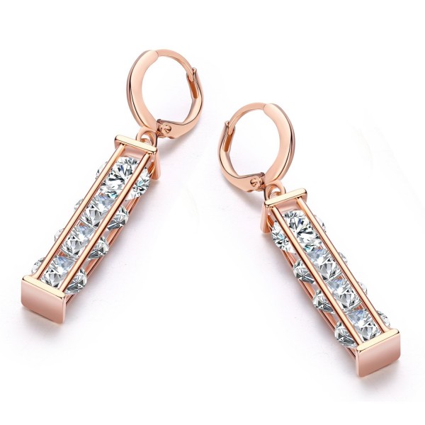 SBLING 18K Rose Gold Plated Cubic Zirconia Drop Earrings( 9.2 cttw ) - CV120I0Z9FT