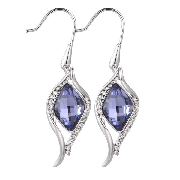 iSTONE Crystal Drop Dangle Earring Made With Swarovski Crystals Platinum Plated - Crystal Earring - C8187HXWZKT