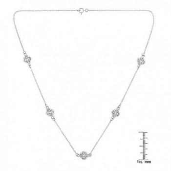 Sterling Silver Polished Station Necklace in Women's Chain Necklaces