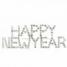 Happy New Year Rhinestone Word Brooch Pin with Clear Crystals - C111H0BEQL3