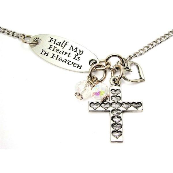 ChubbyChicoCharms Half My Heart Is In Heaven Lariat Style With White Crystal - CO127ZDR2GB