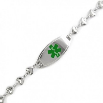 MyIDDr - Pre-Engraved & Customizable Warfarin ID- Medical Alert Bracelet- Heart Chain - CJ11CK9F7IV